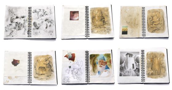 Sketchbook samples showing character and compositional development. Richard Johnson Illustrator